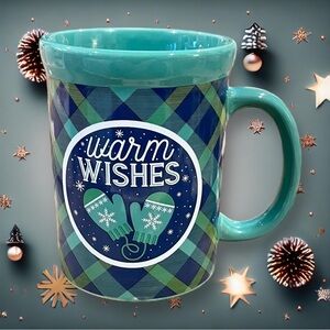 Designpac Warm Wishes Navy & Green Winter Mug NWOT